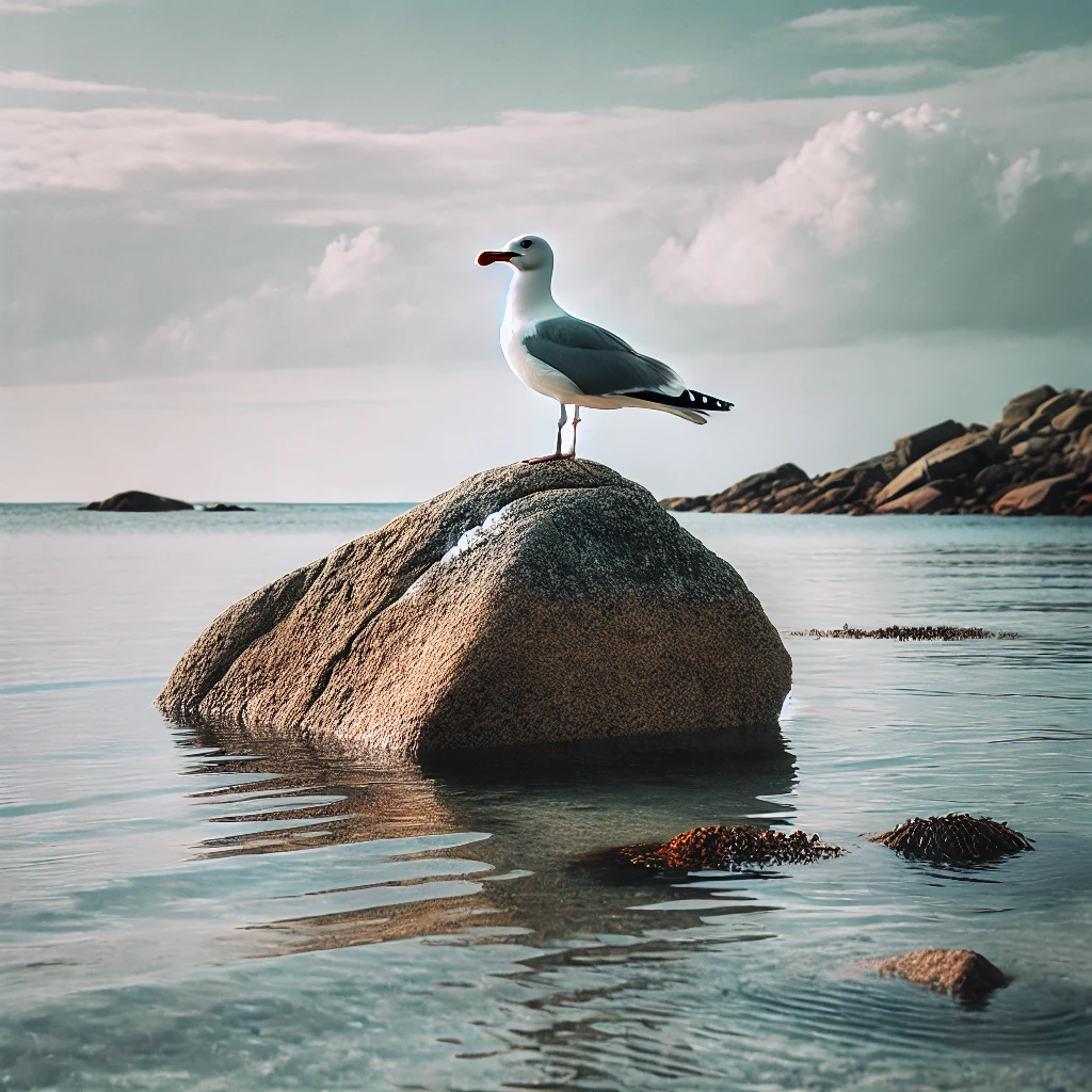 être comme une mouette sur son rocher